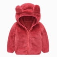 thumbnail image 1 of Gerichy Girls Boys Fleece Hooded Jacket Unisex Toddler Sweatshirt Bear Ear Zip Up Sweater Outwear Hoodie 6M-5T, 1 of 7