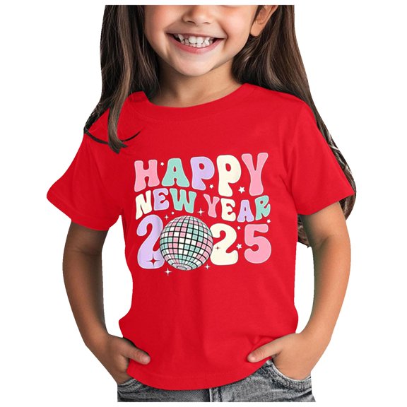 Gerichy Girls Graphic Print T-Shirt 2025 Girls Shirts Round Neck Cartoon Printed Half Sleeve T Shirt