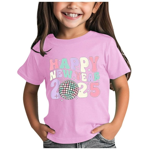 Gerichy Girls Graphic Print T-Shirt 2025 Girls Shirts Round Neck Cartoon Printed Half Sleeve T Shirt