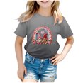 thumbnail image 1 of Gerichy Girls Graphic Print T-Shirt Girls Valentines Day Shirt Crewneck Summer Graphic Print Tops for Girls, 1 of 5