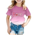 thumbnail image 1 of Gerichy Girls Graphic Print T-Shirt Girls Valentines Day Shirts Fashion Valentines Day Cute Valentines Printed Short Sleeve Crewneck Summer Tops, 1 of 4