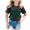 thumbnail image 1 of Gerichy Girls Graphic Print T-Shirt St. Patricks Day Four Leaf Print Children's Casual Round Neck Short Sleeve T Shirt, 1 of 5