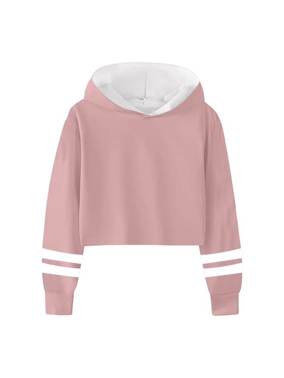 Girls Hoodies Sweatshirt Kids Crop Tops Girls Striped Long Sleeve Fashion Hoodies Pullover Sweatshirts Winter Tops Plus Size Tops Girls Crewneck Oversized Sweatshirt Long Sleeve Pullover Tops