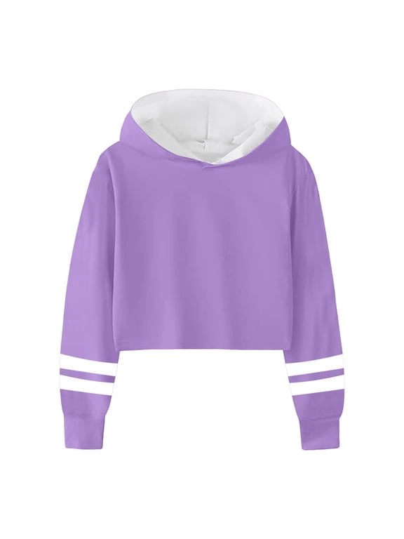Girls Hoodies Sweatshirt Kids Crop Tops Girls Striped Long Sleeve Fashion Hoodies Pullover Sweatshirts Winter Tops Plus Size Tops Girls Crewneck Oversized Sweatshirt Long Sleeve Pullover Tops