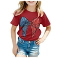 thumbnail image 1 of Gerichy Girls Short Sleeve T Shirts Girls Crew Neck Graphic Print Summer Short T-Shirts for Girls Independence Day Print Girls Summer Crewneck Tee Casual Fit Basic Graphic Print Shirts, 1 of 4