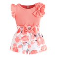 thumbnail image 1 of Gerichy Girls Summer Outfits, Girls Clothes T Shirt Tops Floral Suspender Shorts Ruffle Sleeve Outfits Headband Set Spring Summer, 1 of 9
