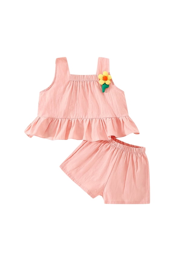 Girls Summer Outfits, Summer Hot Girls Color Collision Comfortable Double Fly Sleeve Two Piece Border European And Suit