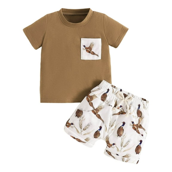 Gerichy Girls Summer Outfits, Toddler Boys Girls Clothes Letters Prints Short Sleeve Tops Shorts 2pcs Clothing Set Outfits