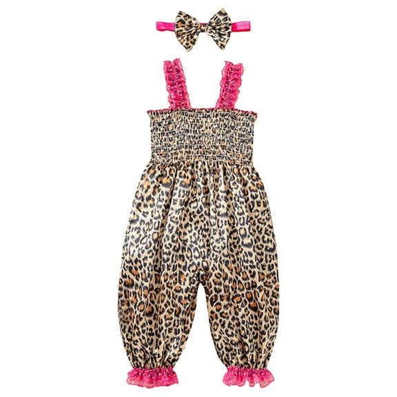 Gerichy Girls Summer Outfits, Toddler Girls New Summer Cotton Sliver Sleeveless Shirt Printed Suspenders Three Piece Set