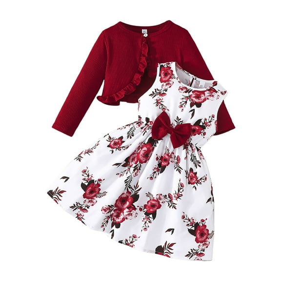 Gerichy Girls Summer Outfits, Toddler Girls Summer Sleeveless Fashion Leopard Print Dress With Headband 2PCS Outfits Clothes Set