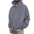 thumbnail image 1 of Gerichy Hoodies for Men Loose Solid Hooded Sweater Top Hoodies for Men Dark Gray,M, 1 of 5