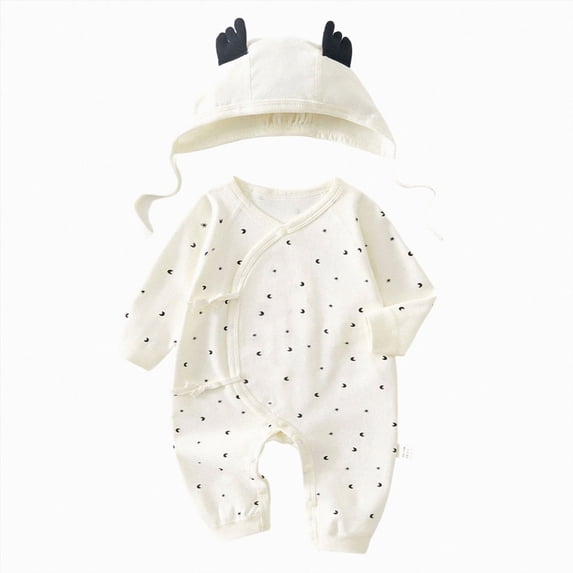 Gerichy Infant Baby Girl Fall Outfit Coming Home Romper Cotton Solid Color Jumpsuit Newborn Winter Clothes 0-18 Months