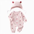 thumbnail image 1 of Gerichy Infant Baby Girl Fall Outfit Coming Home Romper Cotton Solid Color Jumpsuit Newborn Winter Clothes 0-18 Months, 1 of 7