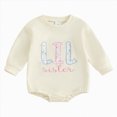 thumbnail image 1 of Gerichy Infant Baby Girl Winter Clothes Little Sister Matching Outfit One Piece Long Sleeve Romper Newborn Girl Sweatshirt Pullover Top 0-18 Months, 1 of 7