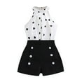 thumbnail image 1 of Gerichy Kid Girls Clothes Big Girls Rose Print Halter Summer Sleeveless Tops Elastic Fashion Shorts 2Pcs Outfits Flowers Sleeveless Top Elastic Solid Shorts Short Set 2Pcs, 1 of 6