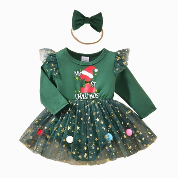 Gerichy Kid Toddler Girl Christmas Outfit Romper Dress/Tutu Dresses Baby Girls Matching Outfits 0-18 Months
