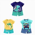 thumbnail image 1 of Gerichy Kids Boys Outfit Sets, 6 Piece Short Sleeve Cotton Shirts and Shorts Sets 0 6 12 18 24 Months 2T 3T Baby Boy Summer Outfits, 1 of 7