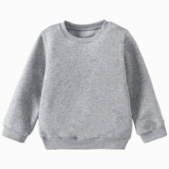 Gerichy Kids Cotton Sweatshirt Solid Color Basic Thin Long Sleeve Crewneck Pullover for Toddler Boys Girls 2T-10T