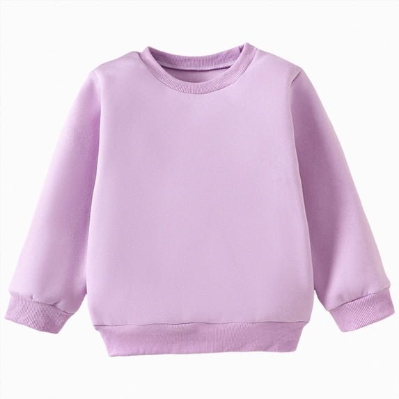 Gerichy Kids Cotton Sweatshirt Solid Color Basic Thin Long Sleeve Crewneck Pullover for Toddler Boys Girls 2T-10T