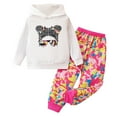 thumbnail image 1 of Gerichy Kids Girl Fall Outfits Clothes Children Girls Long Sleeve Letter Graphic Print Hoodie Sweatshirt Pants Set 2Pcs Winter Clothing for Little Girl Sweatshirt And Trousers, 1 of 7