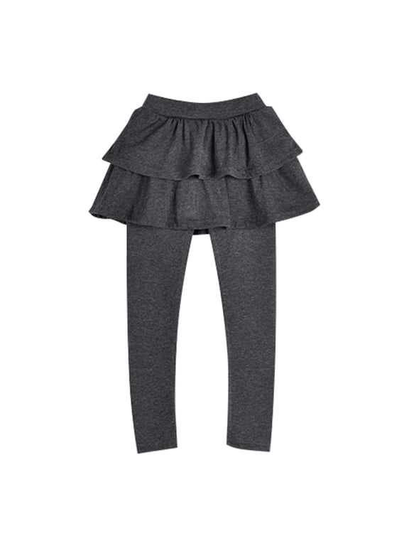 Kids Girls Warm Cute Cake Culottes Leggings With Ruffle Tutu Skirt Pants Little Girls Footless Leggings With Ruffle Tutu Skirt Pants for Girls Footless Leggings With Ruffle Tutu Skirt Pants