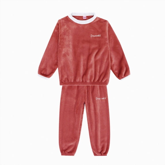 Gerichy Kids Toddler Pajamas Boys Girls Fleece Pajama Set Winter Warm Sleepwear Pjs Set Plush Tops+Pants Outfits Loungewear 2T-10T