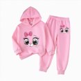 thumbnail image 1 of Gerichy Little Girls 2 Piece Sweatsuit Set Solid Cute Printed Hoodie Clothing Sets Casual Sweatpants Kids Fall Winter Outfits 2T-7T, 1 of 4
