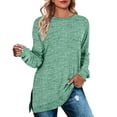 thumbnail image 1 of Gerichy Long Sleeve Shirts for Women Womens Fall Tops Long Sleeve Shirts Crewneck Loose Casual Pullover Fashion Color Block Side Split Black Tunic Tops Lightweight Sweatshirts Long Sleeve Shirts, 1 of 1