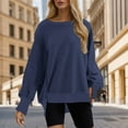 thumbnail image 1 of Gerichy Womens Oversized Crewneck Solid Color Sweatshirt Side Slit Long Sleeve Pullover Slouchy Fit Tops Hoodies for Women Long Sleeve Shirts for Women, 1 of 4