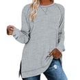 thumbnail image 1 of Gerichy Long Sleeve Shirts for Women Sweatshirt for Women Long Sleeve Tunic Tops Color Block Crewneck Sweatshirts Side Split Womens Tops, 1 of 4