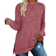 thumbnail image 1 of Gerichy Long Sleeve Shirts for Women Sweatshirt for Women Long Sleeve Tunic Tops Color Block Crewneck Sweatshirts Side Split Womens Tops, 1 of 4