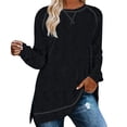 thumbnail image 1 of Gerichy Long Sleeve Shirts for Women Sweatshirt for Women Long Sleeve Tunic Tops Color Block Crewneck Sweatshirts Side Split Womens Tops, 1 of 6