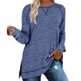 thumbnail image 1 of Gerichy Long Sleeve Shirts for Women Sweatshirt for Women Long Sleeve Tunic Tops Color Block Crewneck Sweatshirts Side Split Womens Tops, 1 of 6