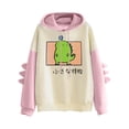 thumbnail image 1 of Gerichy Long Sleeve Tops for Women Women Dinosaur Hoodie Long Sleeve Splice Cartoon Cute Sweatshirt Teens Girls Casual Pullover Girls Anime Jumper Sweater, 1 of 4