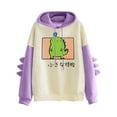 thumbnail image 1 of Gerichy Long Sleeve Tops for Women Women Dinosaur Hoodie Long Sleeve Splice Cartoon Cute Sweatshirt Teens Girls Casual Pullover Girls Anime Jumper Sweater, 1 of 4