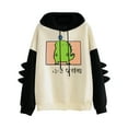 thumbnail image 1 of Gerichy Long Sleeve Tops for Women Women Dinosaur Hoodie Long Sleeve Splice Cartoon Cute Sweatshirt Teens Girls Casual Pullover Girls Anime Jumper Sweater, 1 of 4