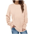 thumbnail image 1 of Gerichy Long Sleeve Tops for Women Crewneck Casual Long Sleeve Shirts Tunic Tops Women's Long Sleeve Solid Color Sweatshirt Top, 1 of 4