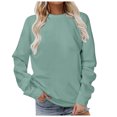 thumbnail image 1 of Gerichy Long Sleeve Tops for Women Solid Sweatshirt Pullover for Women, Long Sleeves Color Tunic Tops Crewneck Hoodless Tunic Tops Casual Sweatshirt, 1 of 4
