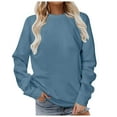 thumbnail image 1 of Gerichy Long Sleeve Tops for Women Solid Sweatshirt Pullover for Women, Long Sleeves Color Tunic Tops Crewneck Hoodless Tunic Tops Casual Sweatshirt, 1 of 4