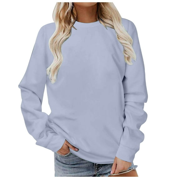 Gerichy Long Sleeve Tops for Women Sweatshirt for Women Long Sleeves Casual Shirts Round Neck Sweatshirt Pullover Soild Color Tunic Tops