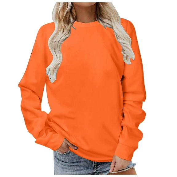 Gerichy Long Sleeve Tops for Women Sweatshirt for Women Long Sleeves Casual Shirts Round Neck Sweatshirt Pullover Soild Color Tunic Tops