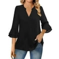 thumbnail image 1 of Gerichy Long Sleeve Tops for Women Women Loose Blouse V-Neck 3/4 Sleeve Workwear Blouse Shirt Tops for Women, 1 of 4