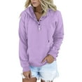 thumbnail image 1 of Gerichy Long Sleeve Tops for Women Women's Hoodie Sweatshirt Long Sleeve 1/4 Button Closure Drawstring Pullover Hooded Tops, 1 of 6