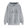 thumbnail image 1 of Gerichy Long Sleeve Tops for Women Women's Pullover Hoodie, Long Sleeve Printed Hooded Sweatshirts for Juniors, Gift Hoodies Blouse Tops for Ladies, 1 of 3
