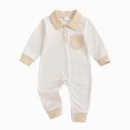 thumbnail image 1 of Gerichy Newborn Baby Boy Winter Clothes Long Sleeve Lapel Jumpsuit Collar Plaid Romper Playsuit Infant Baby Boy Fall Outfit 0-18 Months, 1 of 6