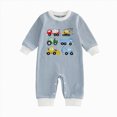 thumbnail image 1 of Gerichy Newborn Baby Boy Winter Clothes Truck Embroidered Romper Striped Long Sleeve Jumpsuit Onesie 0 3 6 12 18 Months Infant Boys Outfit, 1 of 7