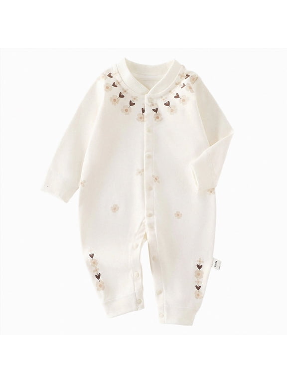 Newborn Baby Girl Fall Winter Outfits Clothes Knit Jumpsuit Cotton Romper Newborn Coming Home Outfit for Baby Girls 0-18 Months
