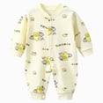 thumbnail image 1 of Gerichy Newborn Baby Girls Boys Cotton Romper Outfits Infant Long Sleeve One-Piece 0 3 6 12 18 Months Toddler Button Jumpsuits, 1 of 6