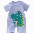 thumbnail image 1 of Gerichy Newborn Boy Clothes Newborn Onesies Kid Summer Thin 0 3 6 12 Months Baby Button Round Neck Short Sleeve Rompers, 1 of 7