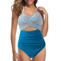 Gerichy One Piece Swimsuits Women Tummy Control Cutout High Waisted Bathing Suit Wrap Tie Back 1 Piece Swimsuit